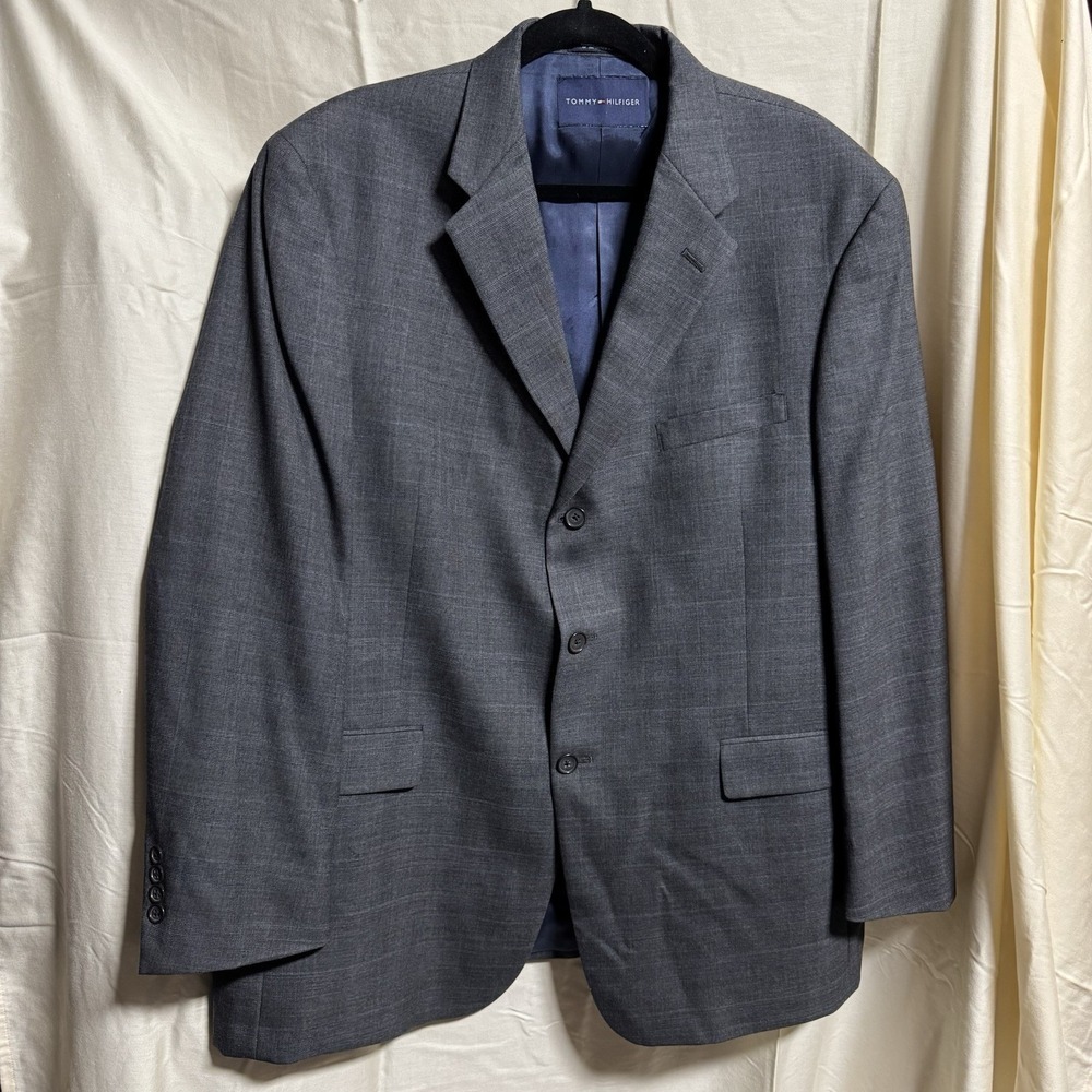 Tommy Hilfiger Suit Coat Blazer Jacket Men 42R Charcoal